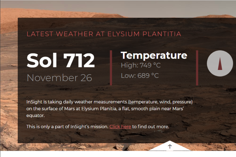 Mars weather application